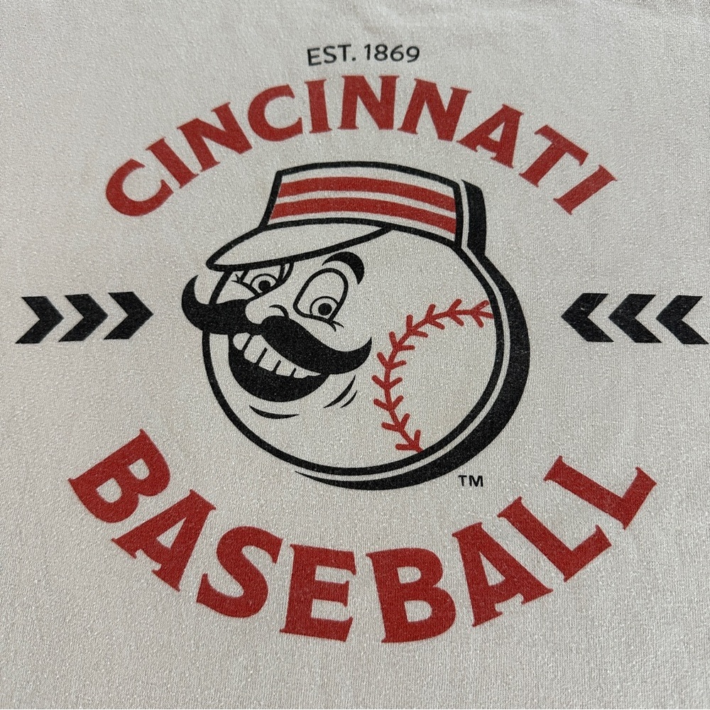 Cincinnati Reds Mr. Red Baseball Graphic T-Shirt Sz L by Port Company - Picture 2 of 5